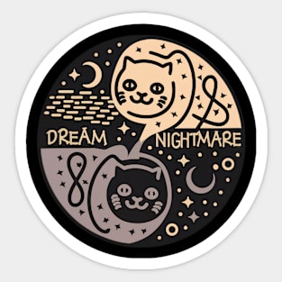 Cats dreams and nightmares Sticker